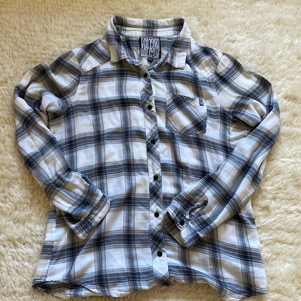 Volcom Stone Plaid Button Up Size L